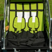 Aosom 2-Seat Elite 360 Swivel Bike Trailer for Kids Bicycle Cargo Trailer with Water-Resistant Windows, Green and White(m-9)