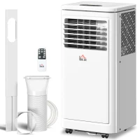 HOMCOM 8,000 BTU Portable Air Conditioner Fan w/ Remote for Rooms Up to 344 Sq. Ft., Evaporative Cooler AC Unit White(m-12)