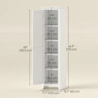 HOMCOM 67" Farmhouse Kitchen Pantry Storage Cabinet with Barn Door, Kitchen Pantry Cabinet with Adjustable Shelves, White(m-3)