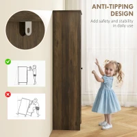 HOMCOM 67" Farmhouse Kitchen Pantry Storage Cabinet with Barn Door, Kitchen Pantry Cabinet with Adjustable Shelves, Brown(m-7)