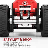 HOMCOM 1.5 Ton Big Wheel Hydraulic Car Jack Heavy Duty Steel Off-Road Jack with Extra Saddle for Trucks, SUVs, ATVs, Red(m-8)
