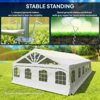 Outsunny Heavy Duty Party Tent, 20' x 40' Large Sun Shade Canopy Tent for Parties, Wedding, Events, BBQ Grill, White(m-7)