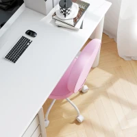 HOMCOM Heart Love Shaped Back Design Office Chair with Adjustable Height, Pink(m-10)