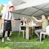 Outsunny Heavy Duty Party Tent, 19.5' x 39' Large Sun Shade Canopy Tent for Parties, Wedding, Events, BBQ Grill, White(m-4)