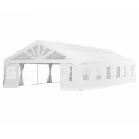 Outsunny Heavy Duty Party Tent, 20' x 40' Large Sun Shade Canopy Tent for Parties, Wedding, Events, BBQ Grill, White(m-11)