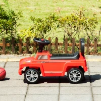 Aosom Kids Ride on Push Car, SUV Style Sliding Walking Car for Toddle with Horn, Music, Working Lights, Hidden Storage and Anti-dumping System, Red(m-9)
