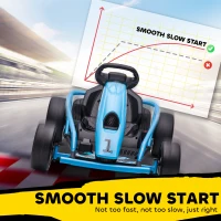 Aosom 24V Electric Go Kart for Kids, Drift Ride-On Racing Go Kart with 2 Speeds, for Boys Girls Aged 8-12 Years Old, Blue(m-7)
