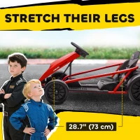 Aosom 24V Electric Go Kart for Kids, Drift Ride-On Racing Go Kart with 2 Speeds, for Boys Girls Aged 8-12 Years Old, Red(m-6)