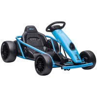 Aosom 24V Electric Go Kart for Kids, Drift Ride-On Racing Go Kart with 2 Speeds, for Boys Girls Aged 8-12 Years Old, Blue(m-11)