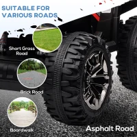 Aosom 12V 4 Wheeler Kids ATV with Music, Headlights for 37-60 Months Boys and Girls, Red(m-8)