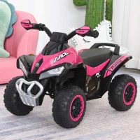 Aosom NO Power Kids Ride On Push Car, Ride Racer, Foot-to-floor Sliding Car, Walking ATV Toy with Music, Lights, for 1.5-3 Years Old, Pink(m-8)