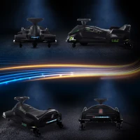 Aosom 12V Electric Drifting Go Kart w/ Slow Start, Music, Lights, Black(m-9)