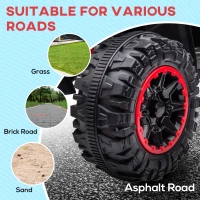 Aosom 12V Kids ATV Quad Car with Forward & Backward Function, Four Wheeler for Kids with Wear-Resistant Wheels, Music, Electric Ride-on ATV for Toddlers Ages 3+ Years Old, Red(m-9)