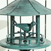 Outsunny 3-in-1 Garden Bird Bath Bowl Pedastal with Large Water Basin, Bird Feeder & Underneath Flower Planter, Green(m-9)