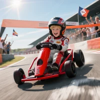 Aosom 24V Electric Go Kart for Kids, Drift Ride-On Racing Go Kart with 2 Speeds, for Boys Girls Aged 8-12 Years Old, Red(m-2)