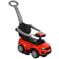 Aosom 2 In 1 Push Cars for Toddlers Kid Ride on Push Car Stroller Sliding Car with Horn Music Light Function Secure Bar Ride on Toy for Boy Girl 1-3 Years Old Red(m-1)