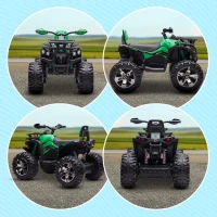 Aosom 12V 4 Wheeler Kids ATV with Music, Headlights for 37-60 Months Boys and Girls, Green(m-9)