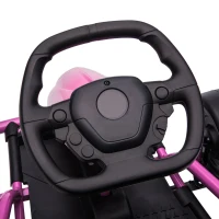 Aosom 24V Electric Go Kart for Kids, Drift Ride-On Racing Go Kart with 2 Speeds, for Boys Girls Aged 8-12 Years Old, Pink(m-11)