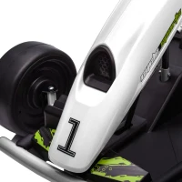 Aosom 24V Electric Go Kart for Kids, Drift Ride-On Racing Go Kart with 2 Speeds, for Boys Girls Aged 8-12 Years Old, White(m-12)