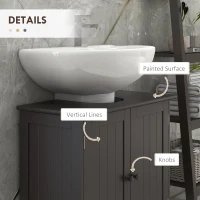 HOMCOM Bathroom Vanity Cabinet, Under Sink Bathroom Cabinet with 2 Doors and Adjustable Shelf, Coffee(m-6)