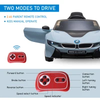 Aosom Licensed BMW I8 Coupe 6V Electric Car, Kids Ride-On Car, Battery Powered Toy with Remote Control Music Horn Lights Suspension for 37-96months Old, Blue(m-6)