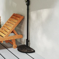 Outsunny 20 lbs Resin Half Round Patio Umbrella Base 20" Outdoor Decorative Parasol Stand Holder For Φ1.5", Φ1.9" Pole, Bronze(m-10)