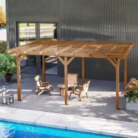 Outsunny 12' x 16' Outdoor Pergola Grape Trellis, Wood Gazebo for Climbing Plants at Garden, Patio, Backyard, Deck, Brown(m-11)