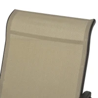 Outsunny 3PCs Gliding Rocking Chair & Bistro Tea Table Set, Grey(m-9)