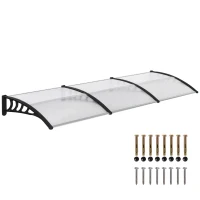 Outsunny Awning Door Canopy, 119.3" x 37.8", Polycarbonate Front Door Outdoor Patio Cover for UV Protection, Clear(m-2)