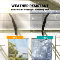 Outsunny Awning Door Canopy, 119.3" x 37.8", Polycarbonate Front Door Outdoor Patio Cover for UV Protection, Clear(m-6)