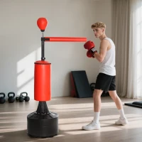 Soozier Boxing Bag, Freestanding Punching Bag with Speed Ball, Rotating Boxing Bar and Gloves, Weighted Base(m-10)