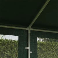 Outsunny 10' x 28' Outdoor Canopy, Party Tent, Garden Sun Shade with 8 Mosquito Mesh Netting and Zipper Door, Green(m-7)
