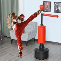 Soozier Boxing Bag, Freestanding Punching Bag with Speed Ball, Rotating Boxing Bar and Gloves, Weighted Base(m-8)