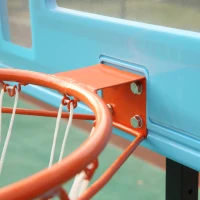 Soozier Poolside Basketball Hoop Stand, 36.5"-48.5" Height Adjustable Portable Hoop System Goal Stand, w/ Clear Backboard & Fillable Base for Adults & Teens, Blue(m-10)