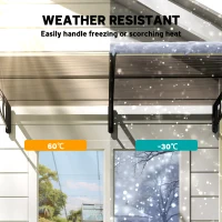 Outsunny Window Awning Door Canopy, Polycarbonate Front Door Outdoor Patio Cover, Sun Shelter, Hollow Sheet for UV, Rain, Snow and Sunlight Protection, Brown, 40" x 80"(m-6)
