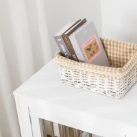 PawHut 2-in-1 Dog Cage and Side Table, with Two Lockable Doors, for Medium Dogs - White(m-10)