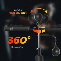 Soozier 4-in-1 Free Standing Punching Bag, Height Adjustable Boxing Bag with 2 Speed Balls, 360° Reflex Bar, Black(m-4)