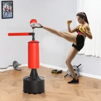 Soozier Boxing Bag, Freestanding Punching Bag with Speed Ball, Rotating Boxing Bar and Gloves, Weighted Base(m-7)