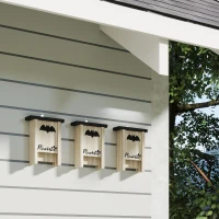 PawHut 3PCs Wooden Bat Boxes, Bat Houses Designed to Attract Bats & Easy to Hang for Outdoor, Garden, Farm, 18 x 6 x 22.5 cm(m-10)