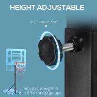 Soozier Poolside Basketball Hoop Stand, 36.5"-48.5" Height Adjustable Portable Hoop System Goal Stand, w/ Clear Backboard & Fillable Base for Adults & Teens, Blue(m-5)