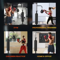Soozier 4-in-1 Free Standing Punching Bag, Height Adjustable Boxing Bag with 2 Speed Balls, 360° Reflex Bar, Black(m-7)