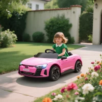 Aosom Licensed Audi RS e-tron GT 12V Ride On Car Truck for Kids, Electric Car Ride On Vehicle w/Parent Remote Control, Music, Lights, for Toddlers, Pink(m-2)