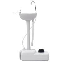 kleankin Portable Camping Sink Hand Wash Station with 17L Water Tank, Soap Dispenser and Towel Holder, for Outdoor Events(m-2)