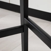 HOMCOM Bar Stools Set of 2, PU Leather Counter Height Barstools, Bar Chairs with Footrest and Solid Wood Legs, Black(m-10)