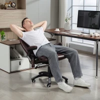 Vinsetto Reclining Massage Office Chair, Executive Office Chair with High Back, Swivel Wheels, Dark Brown(m-1)