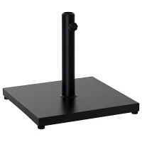 Outsunny 40 lbs Steel Square Umbrella Base Stand w/ Adjustable Knob Parasol Stand Garden Patio Outdoor Home, Black(m-2)