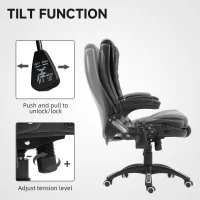 Vinsetto Reclining Massage Office Chair, Executive Office Chair with High Back, Swivel Wheels, Black(m-6)