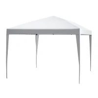 Outsunny 10' x 10' Easy Pop Up Canopy Gazebo Party Tent Shelter - White(m-1)