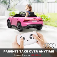 Aosom Licensed Audi RS e-tron GT 12V Ride On Car Truck for Kids, Electric Car Ride On Vehicle w/Parent Remote Control, Music, Lights, for Toddlers, Pink(m-5)
