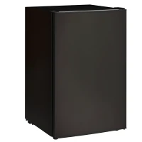 HOMCOM 4.5 Cu.Ft Mini Fridge, Single Door Refrigerator with Freezer, Wheels, Adjustable Thermostat, Reversible Door, Black(m-11)